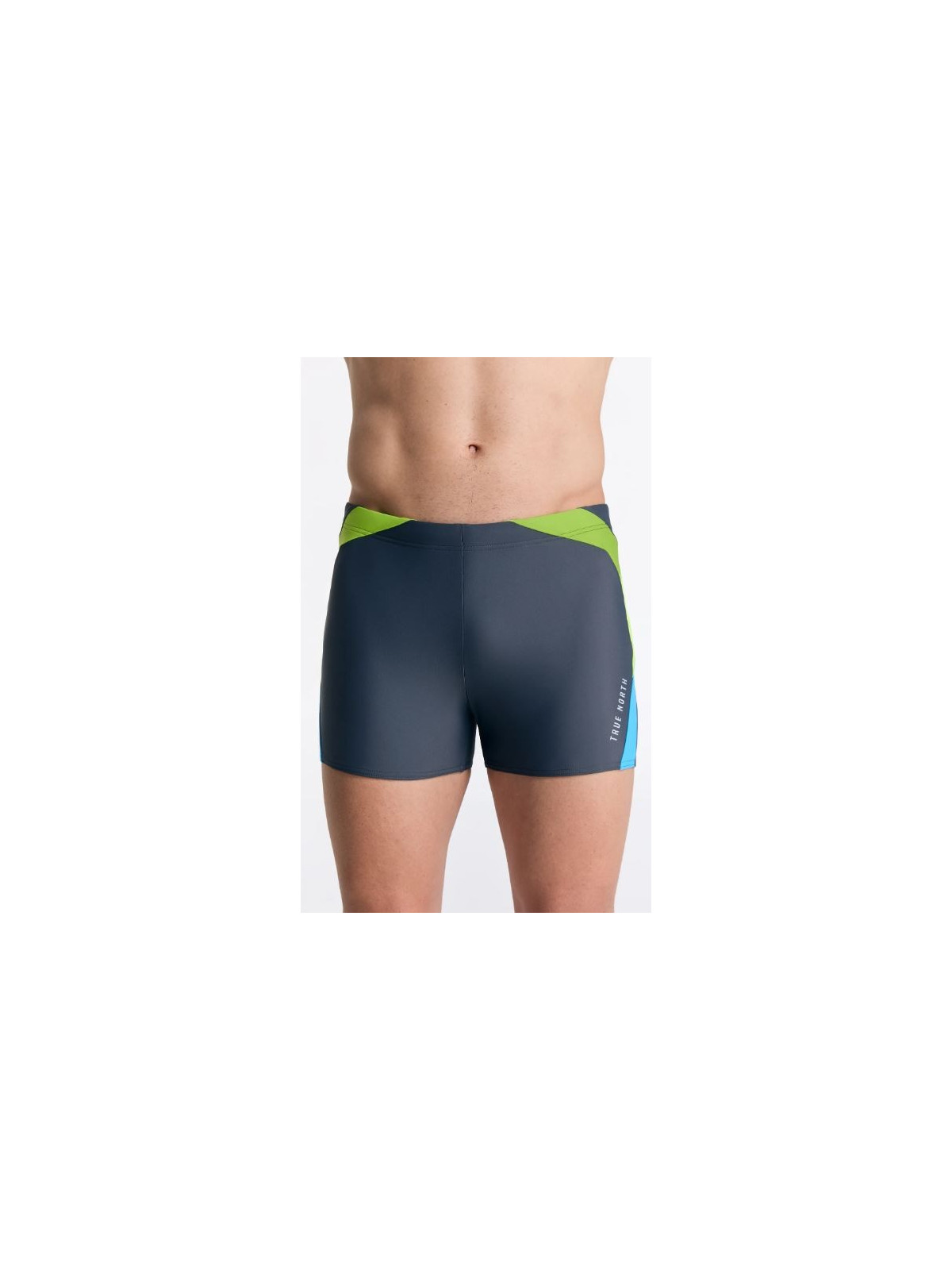Maillot de bain Boxer recyclage gris, bleu et vert