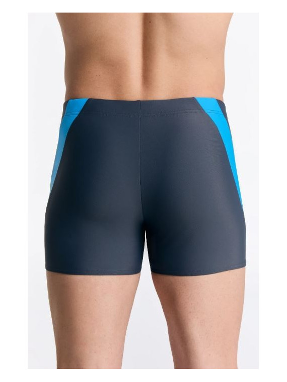 Maillot de bain Boxer recyclage gris, bleu et vert