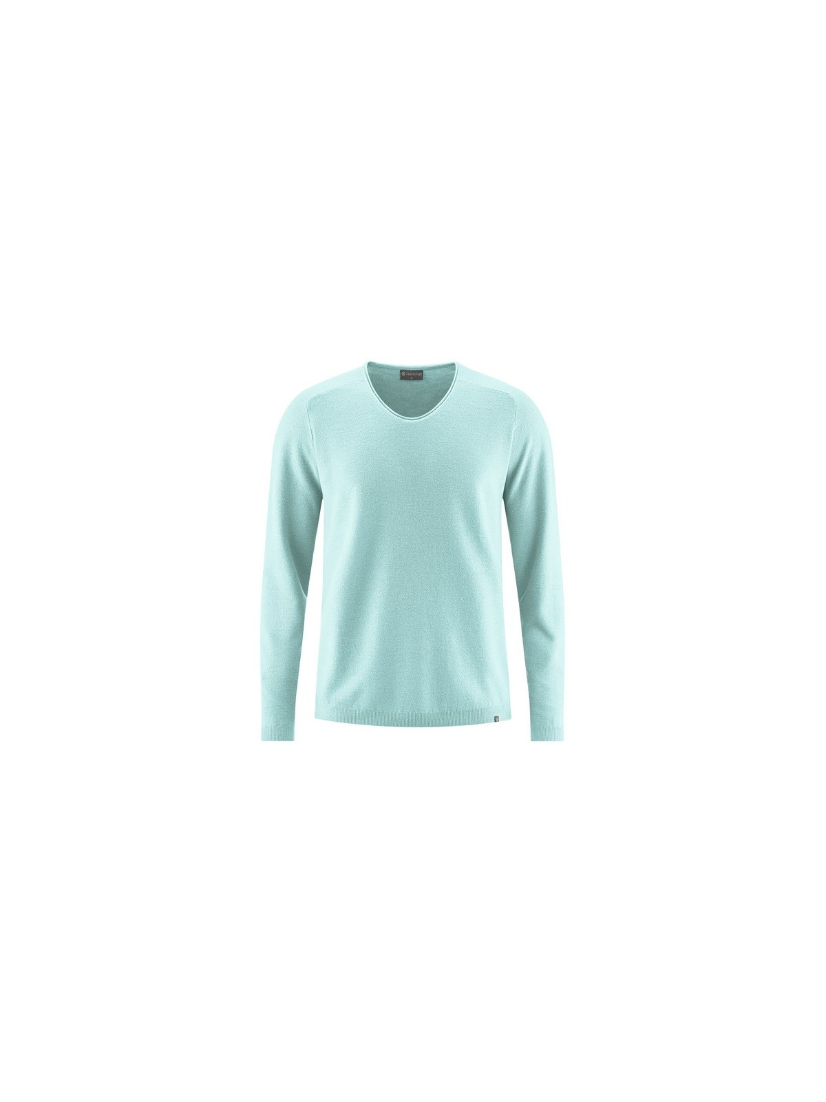 pull homme maille piquée col V couleur bleu clair