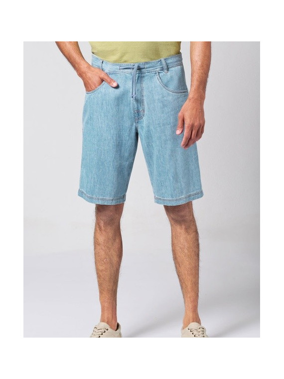 short homme bleu jeans clair