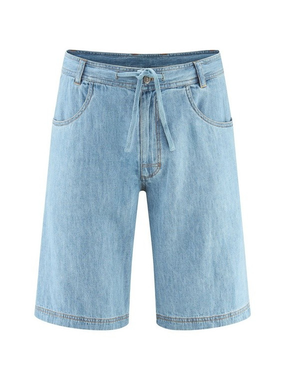 short homme bleu jeans clair