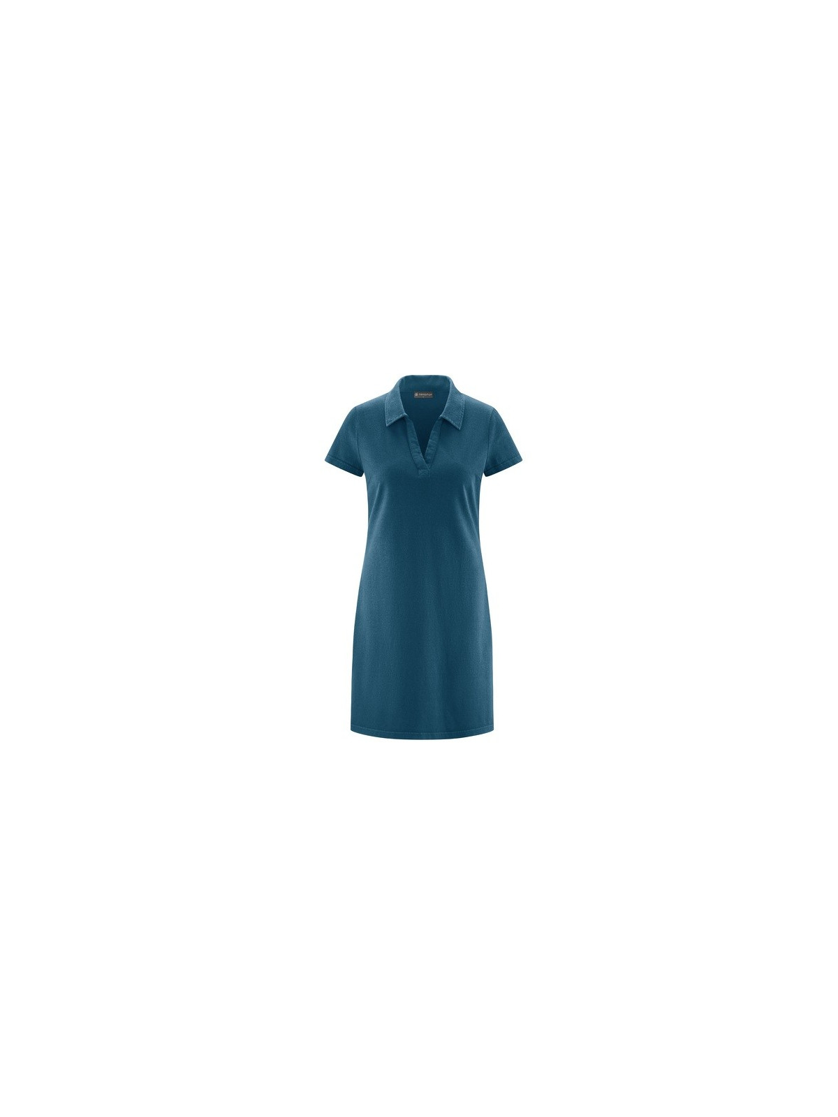 robe longueur genou coupe droite col polo bleue