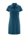 robe longueur genou coupe droite col polo bleue