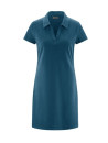 robe longueur genou coupe droite col polo bleue