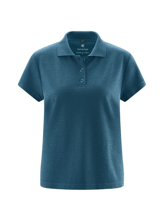 polo femme coupe normale bleu