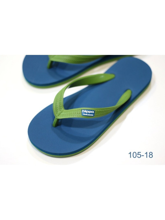 tongs semelle bleue bride verte