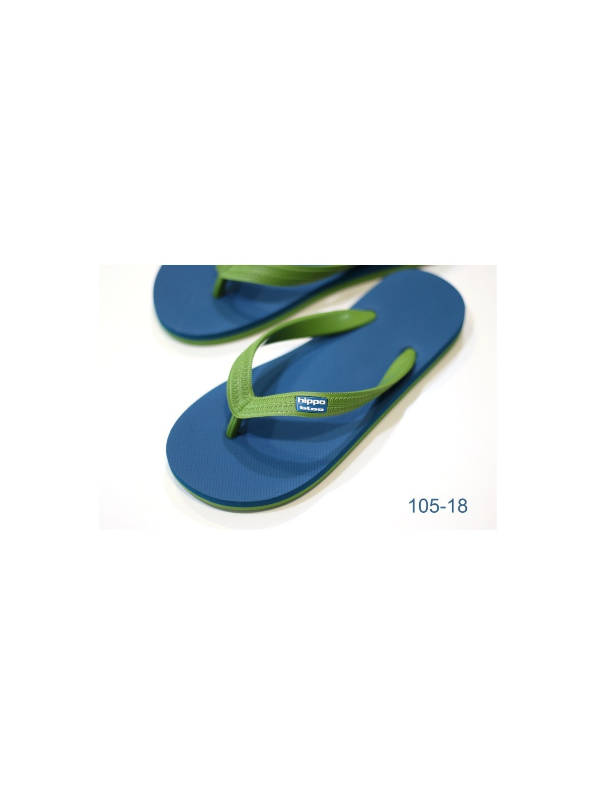 tongs semelle bleue bride verte