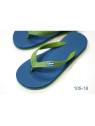 tongs semelle bleue bride verte