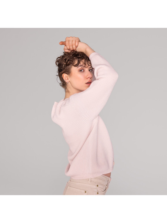 Cardigan 100% laine bio nude