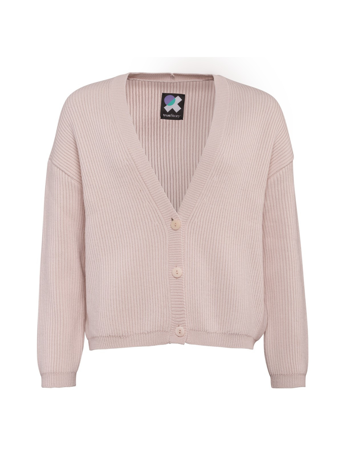 Cardigan 100% laine bio nude