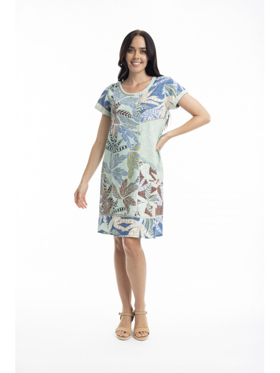 robe longueur genou motifs fleurs multicolores