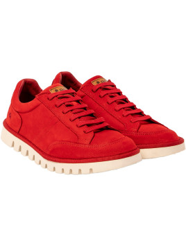 baskets rouges semelles blanches