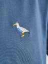 tee-shirt homme bleu avec broderie goéland sur la poitrine