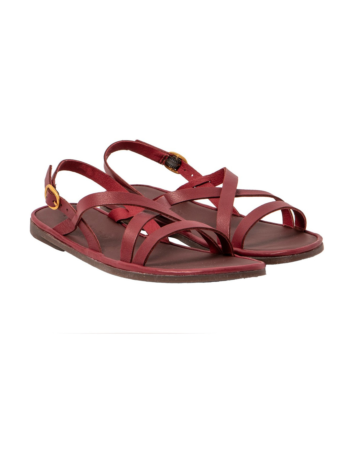 sandales bordeaux brides et semelle très fines