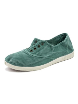 baskets en toile de coton bio vert délavé