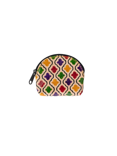 Porte-monnaie en cuir multicolore