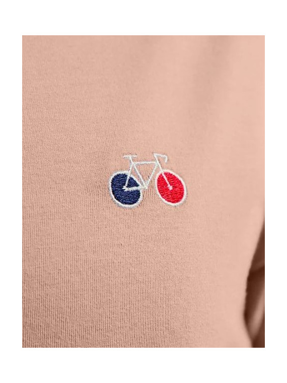 tee-shirt homme couleur camel broderie vélo sur la poitrine