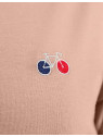 tee-shirt homme couleur camel broderie vélo sur la poitrine
