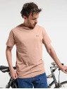 tee-shirt homme couleur camel broderie vélo sur la poitrine