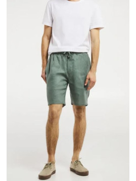 bermuda homme en lin couleur kaki clair