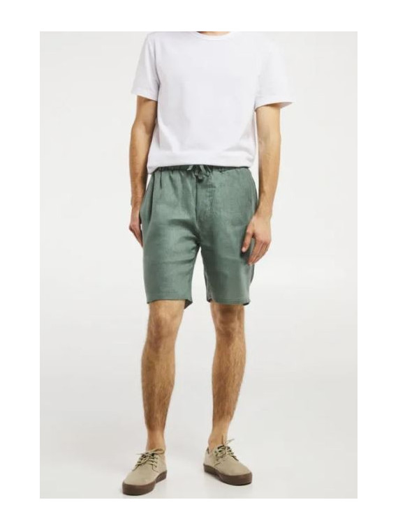 bermuda homme en lin couleur kaki clair