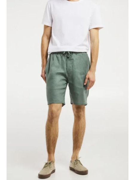 bermuda homme en lin couleur kaki clair