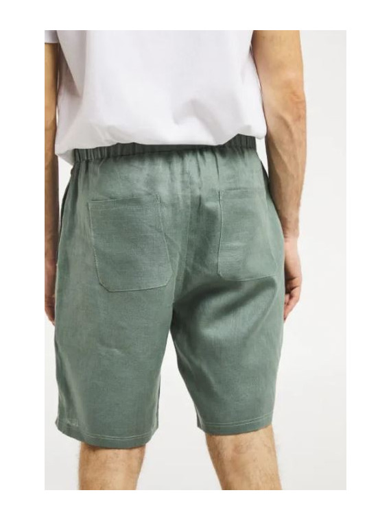 bermuda homme en lin couleur kaki clair
