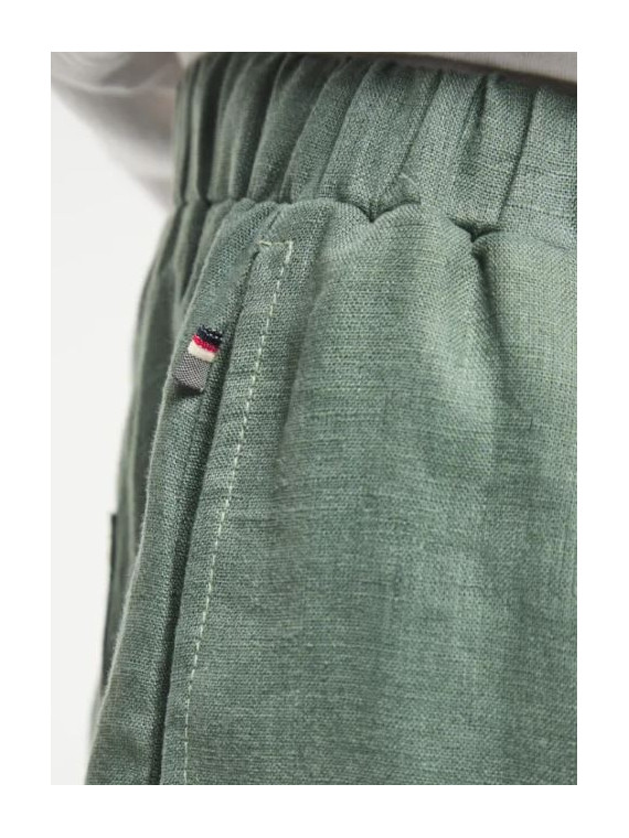 bermuda homme en lin couleur kaki clair