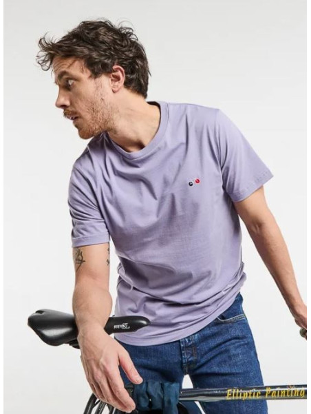 tee-shirt homme lavande broderie velo sur la poitrine