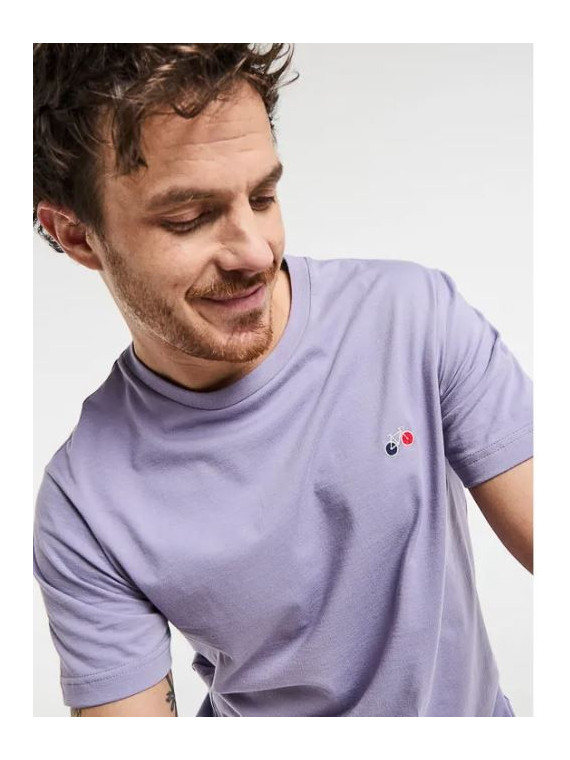 tee-shirt homme lavande broderie velo sur la poitrine