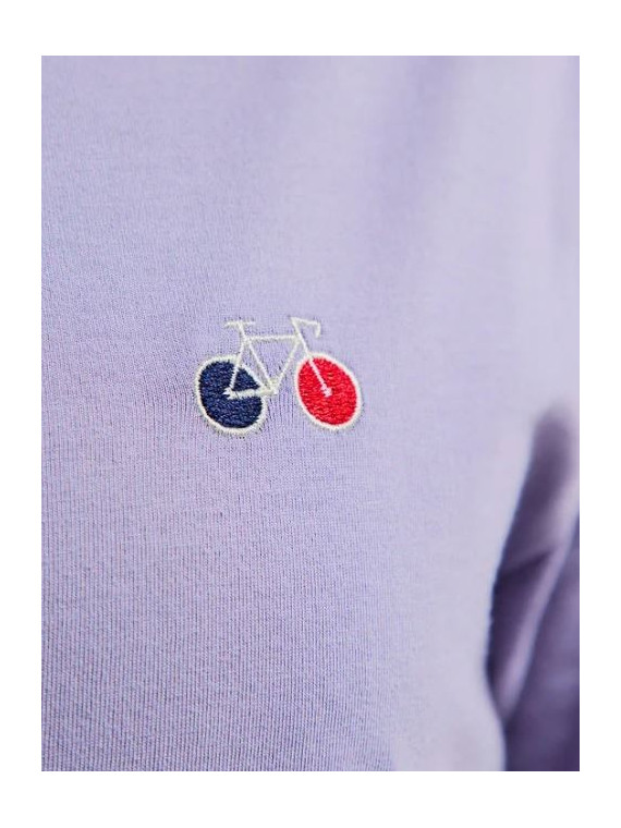 tee-shirt homme lavande broderie velo sur la poitrine