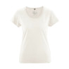 tee-shirt femme col roulotté manches courtes écru