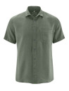 chemisette homme en chanvre couleur vert mousse