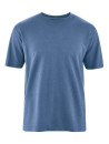 tee-shirt bleu manches courtes col rond pour homme