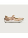 ballerines en coton bio couleur cannelle semelles caoutchouc blanc