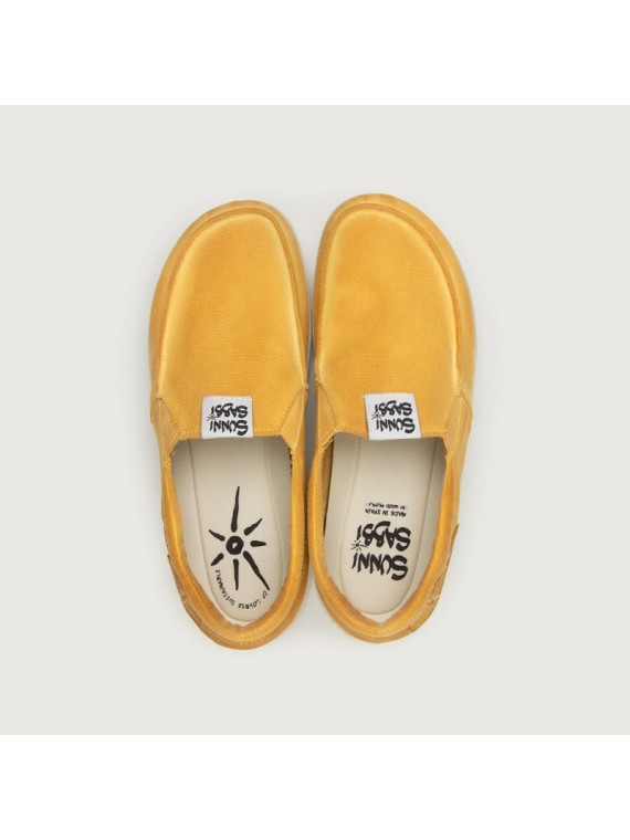 mocassin homme en coton bio couleur ocre