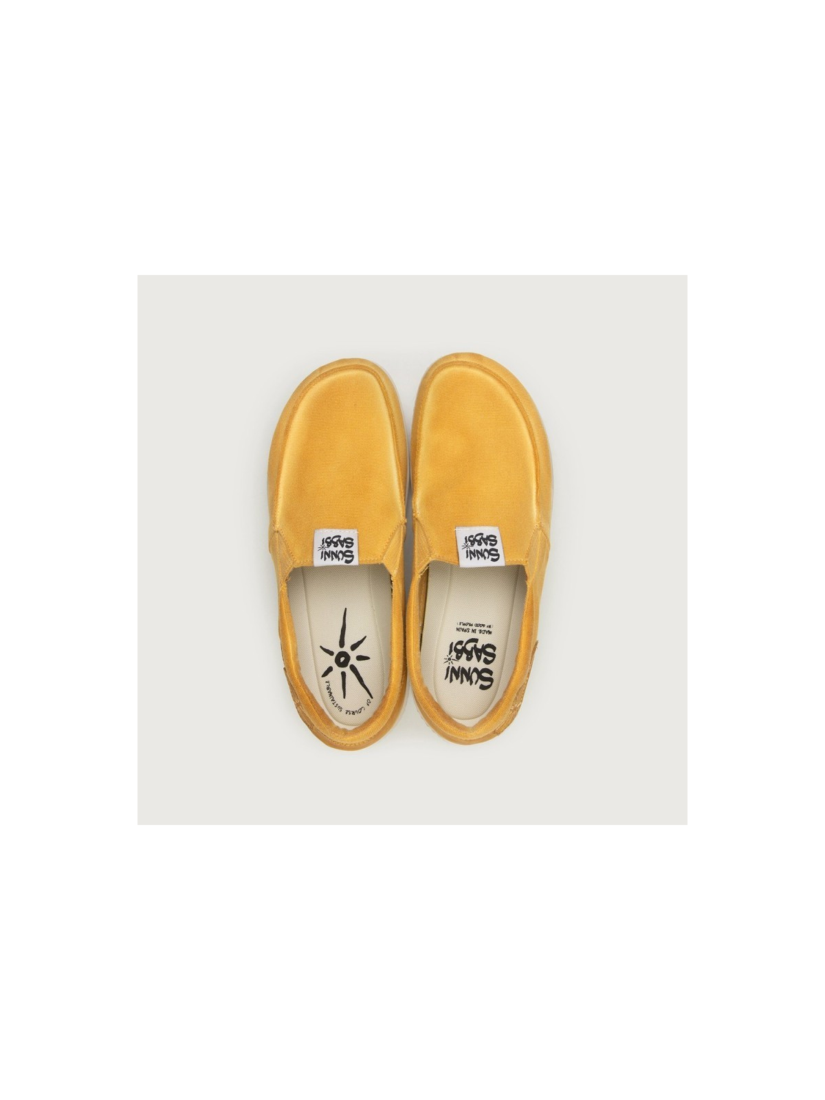 mocassin homme en coton bio couleur ocre