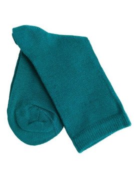 chaussettes enfants mi-hautes en coton bio couleur pétrole