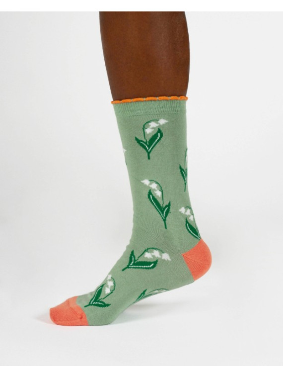 Chaussettes pour Femme Motifs Fleurs en Bambou et Coton - Thought