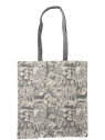 sac totebag motifs forêt gris sur fond écru