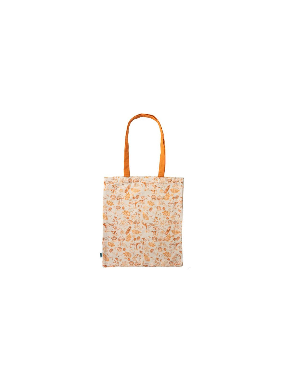 sac totebag écru avec motifs de la forêt en orange