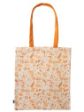 sac totebag écru avec motifs de la forêt en orange
