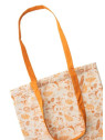sac totebag écru avec motifs de la forêt en orange