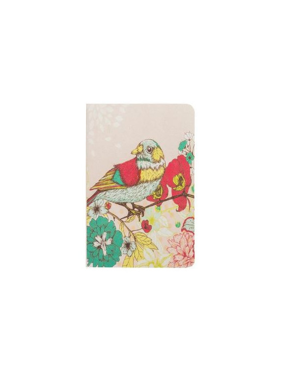 carnet avec couverture oiseau sur fond rose pastel