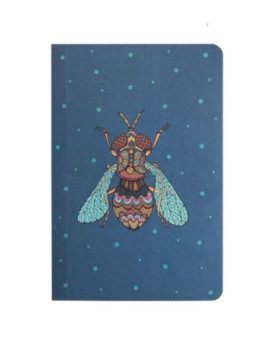 carnet couverture bleu avec motif mouche