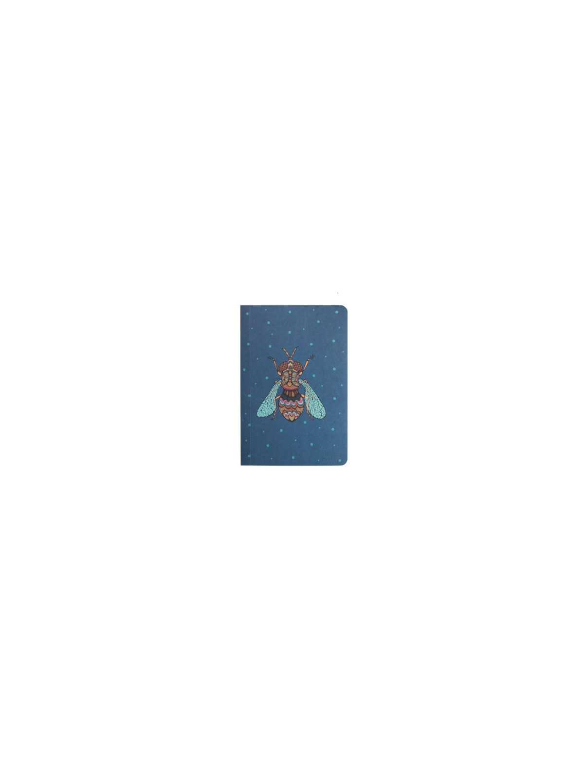 carnet couverture bleu avec motif mouche
