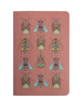 carnet vieux rose avec motifs insectes