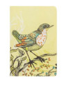 carnet couverture jaune pastel avec motif oiseau