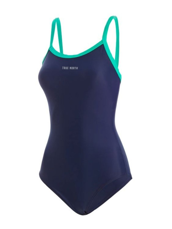 Maillot de bain 1 pièce recyclage marine et vert