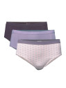lot de 3 slips femme coupe standard 1 lila 1 mauve et 1 à fleurs lila et mauve